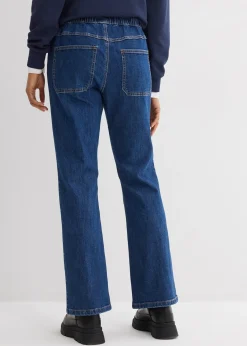 Jean bootcut taille mi-haute et élastiquée