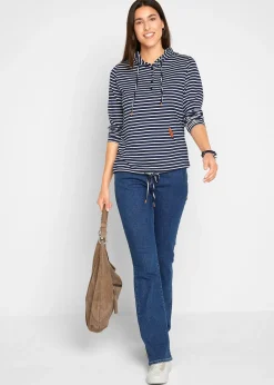 Jean bootcut, taille mi-haute