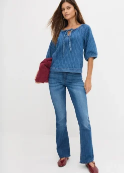 Jean bootcut taille mi-haute, extensible