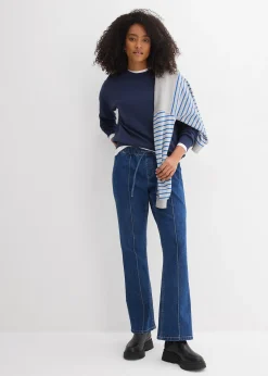 Jean bootcut taille mi-haute et élastiquée