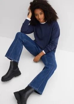 Jean bootcut taille mi-haute et élastiquée