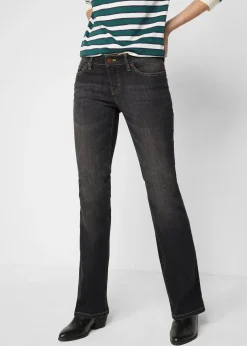 Jean bootcut taille mi-haute, extensible et confortable