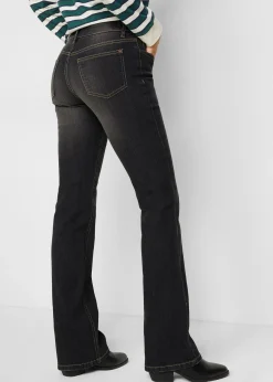 Jean bootcut taille mi-haute, extensible et confortable