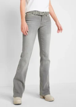 Jean bootcut taille mi-haute, extensible et confortable