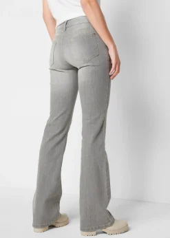 Jean bootcut taille mi-haute, extensible et confortable