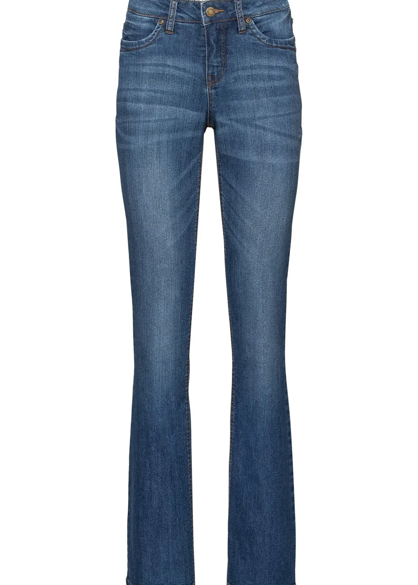 Jean bootcut taille mi-haute, extensible et confortable