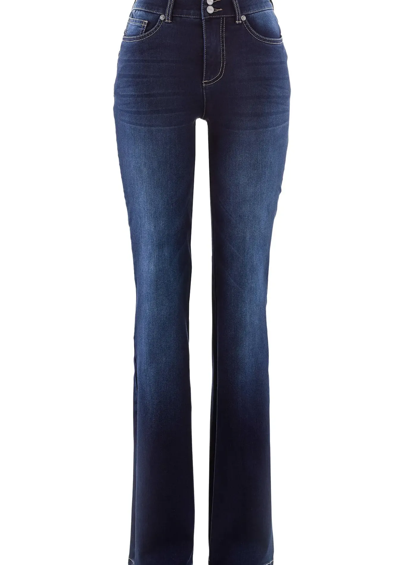 Jean bootcut taille mi-haute, sculptant