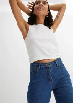 Jean bootcut taille mi-haute, extensible