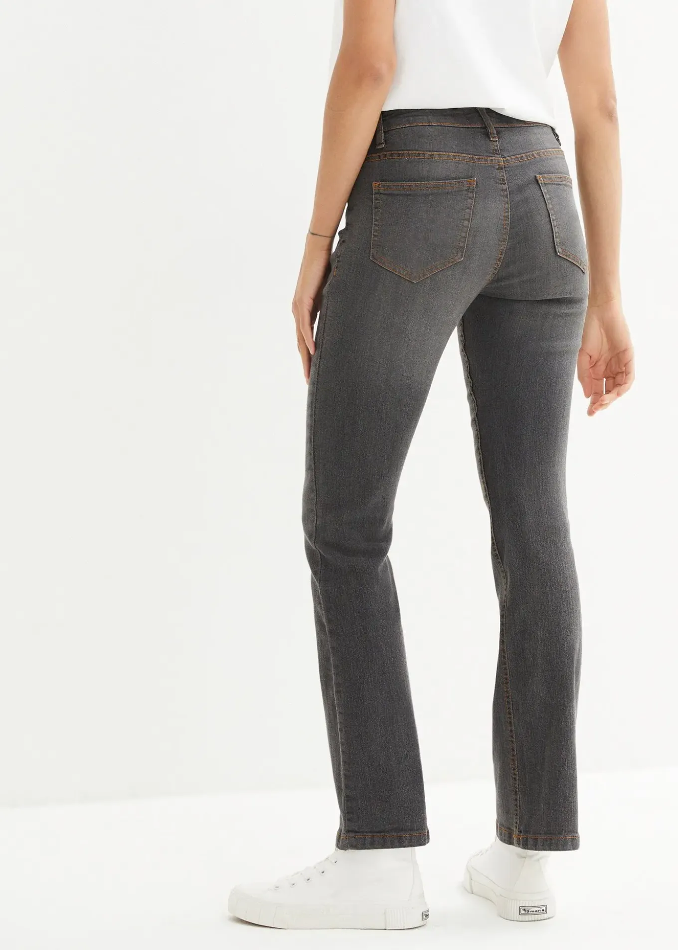 Jean bootcut taille mi-haute, extensible