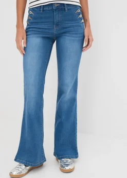 Jean bootcut, taille mi-haute