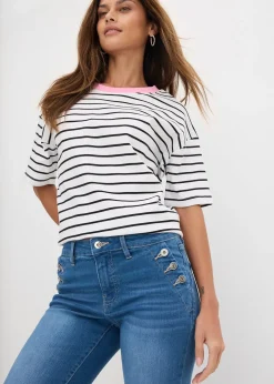 Jean bootcut, taille mi-haute