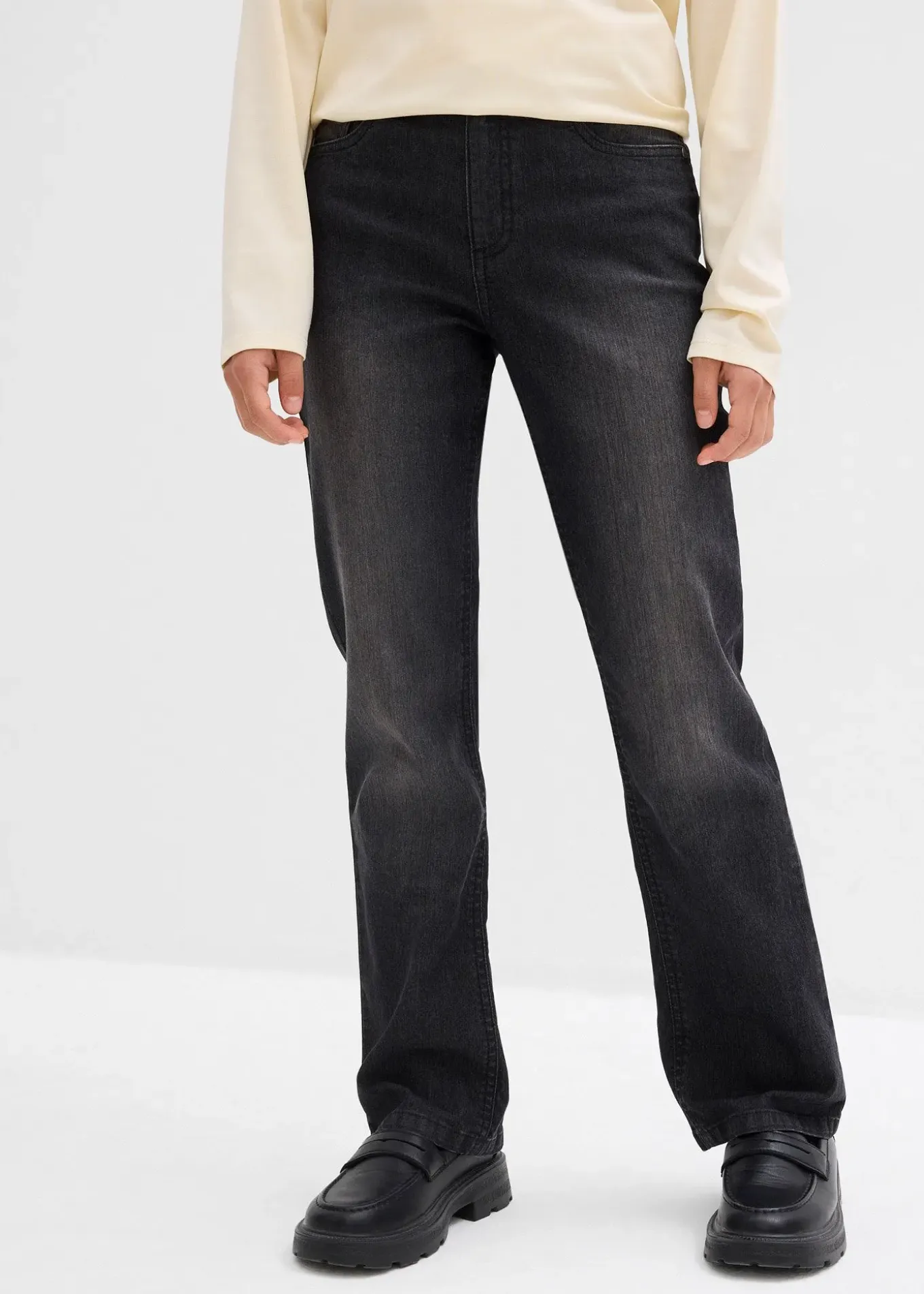 Jean bootcut, taille mi-haute