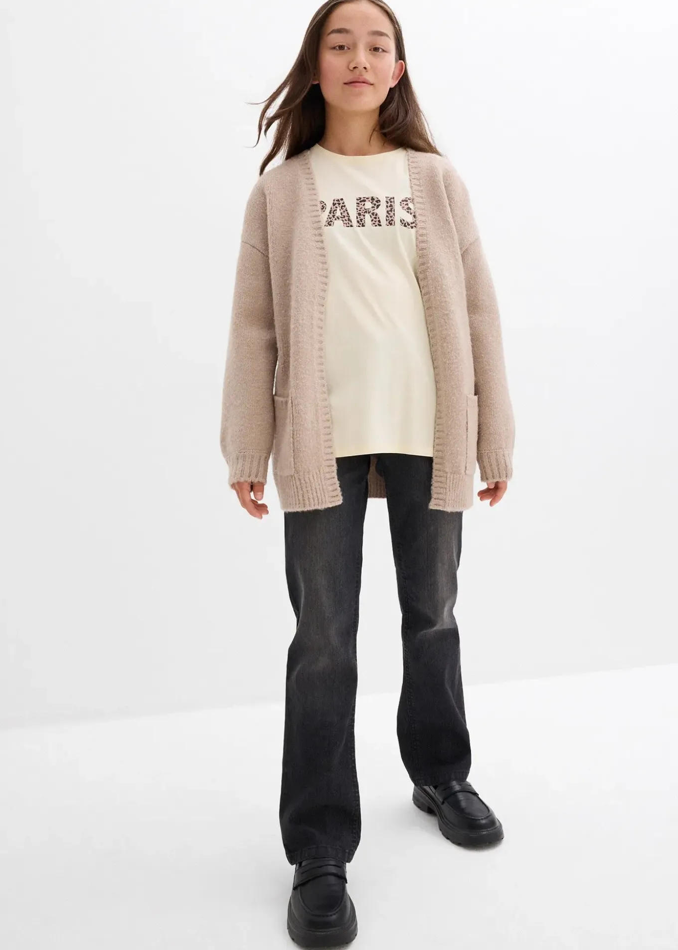 Jean bootcut, taille mi-haute