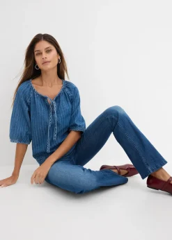 Jean bootcut taille mi-haute, extensible