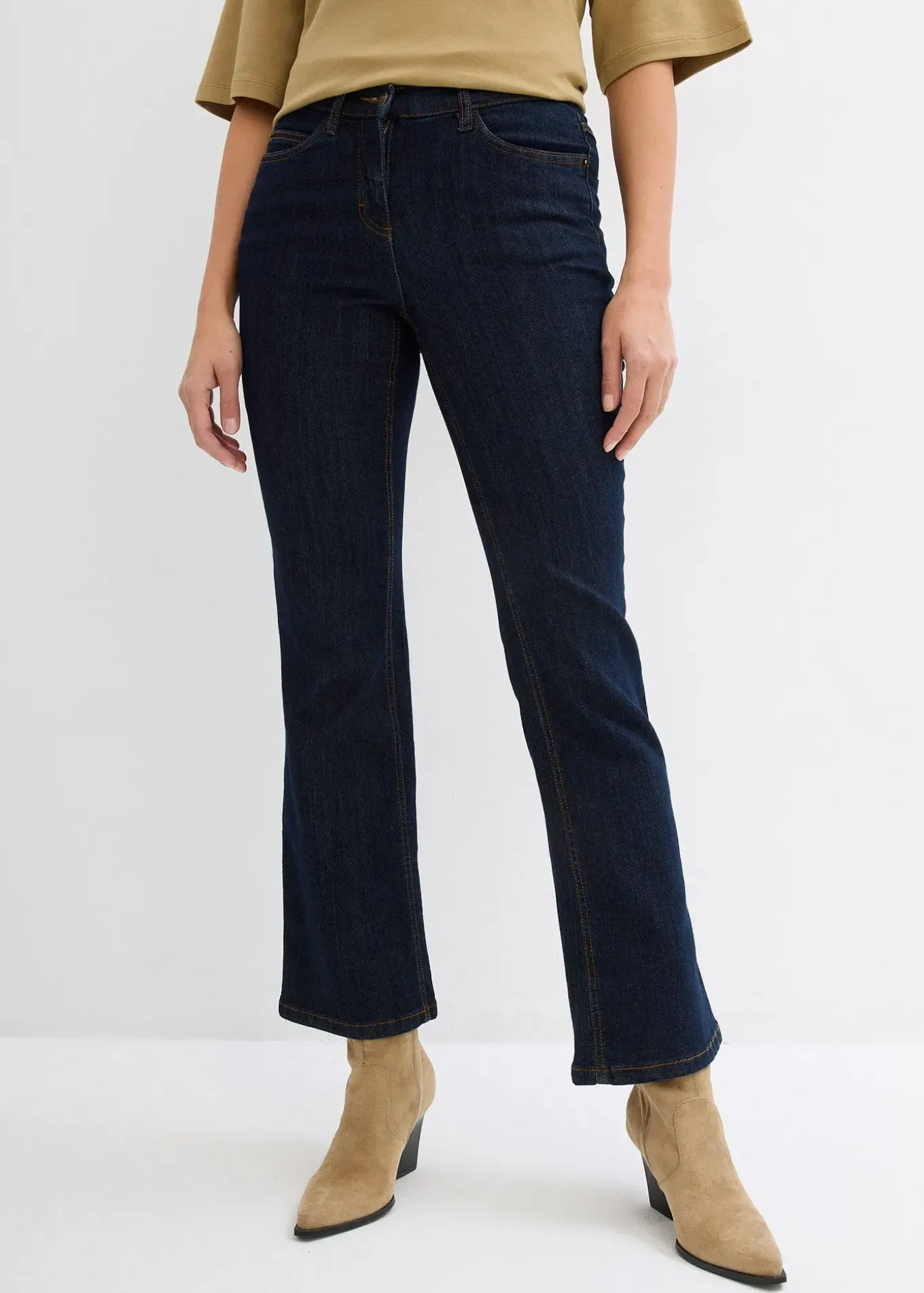 Jean bootcut taille mi-haute, extensible