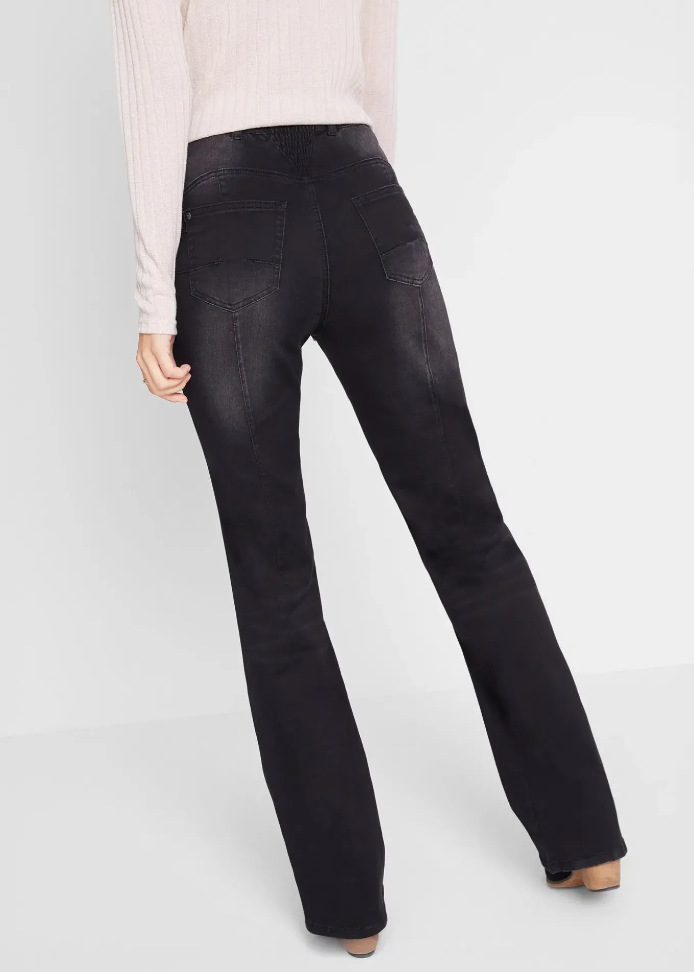 Jean bootcut taille mi-haute, sculptant