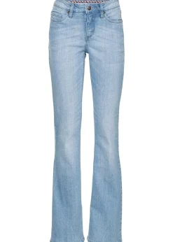 Jean bootcut taille mi-haute, extensible et confortable