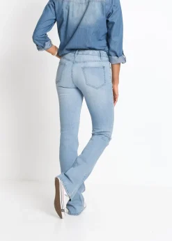 Jean bootcut taille mi-haute, extensible et confortable
