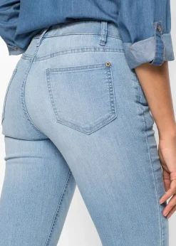 Jean bootcut taille mi-haute, extensible et confortable