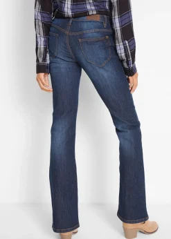 Jean bootcut taille mi-haute, extensible et confortable
