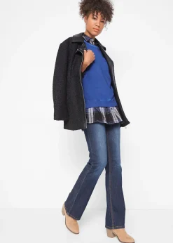 Jean bootcut taille mi-haute, extensible et confortable