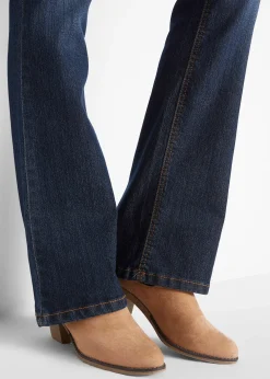 Jean bootcut taille mi-haute, extensible et confortable