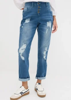 Jean boyfriend taille mi-haute