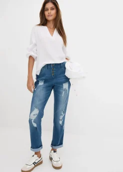 Jean boyfriend taille mi-haute
