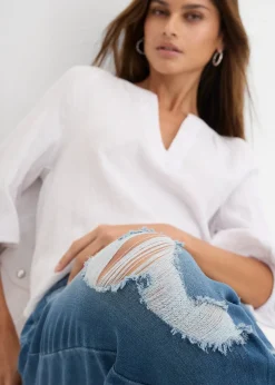 Jean boyfriend taille mi-haute