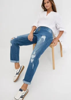 Jean boyfriend taille mi-haute