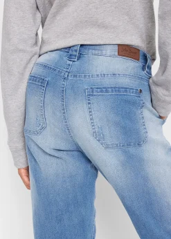 Jean boyfriend taille mi-haute, stretch confort