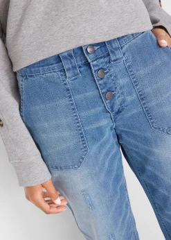 Jean boyfriend taille mi-haute, stretch confort