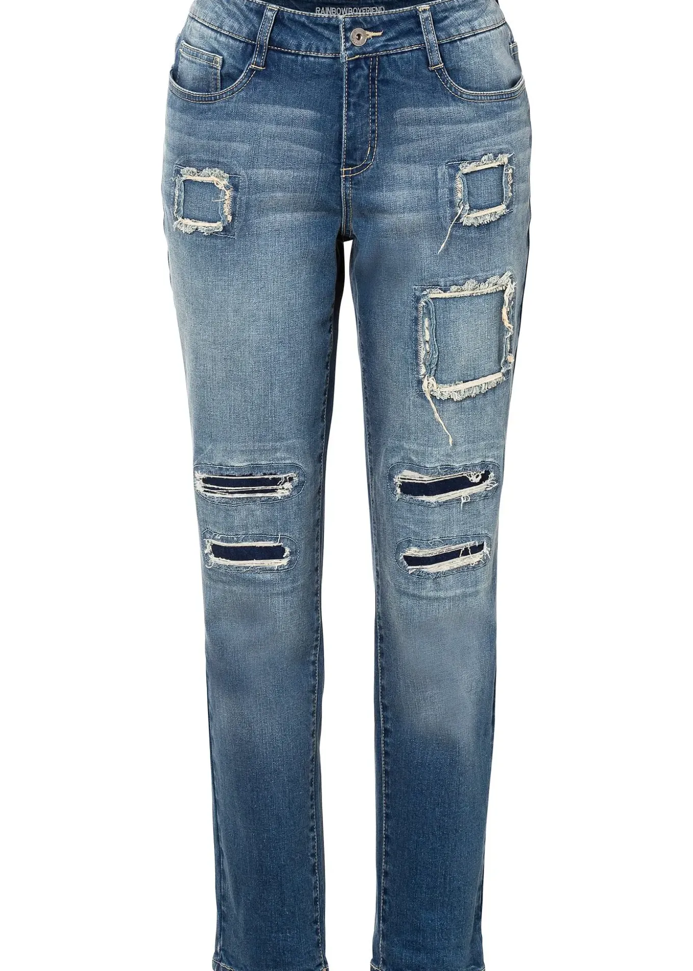 Jean boyfriend taille mi-haute