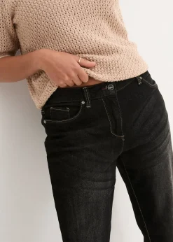 Jean boyfriend taille mi-haute, extensible