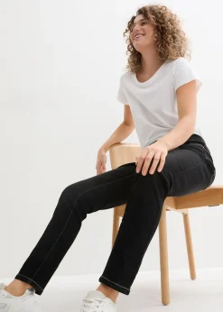 Jean boyfriend taille mi-haute, extensible