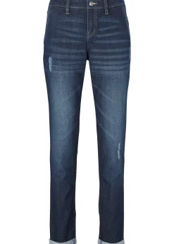Jean boyfriend taille mi-haute, extensible