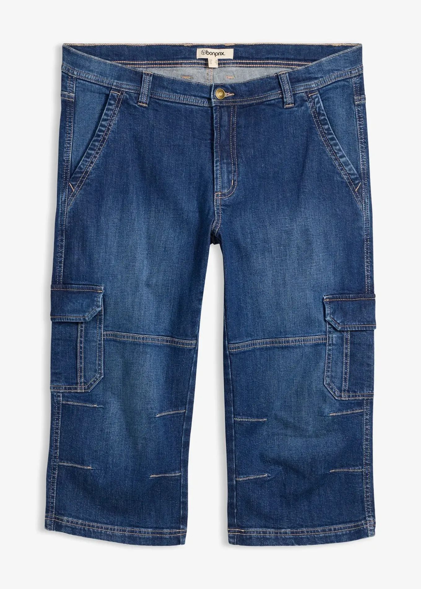 Jean cargo 3/4 regular droit