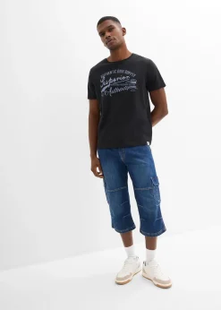 Jean cargo 3/4 regular droit