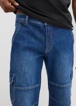Jean cargo 3/4 regular droit