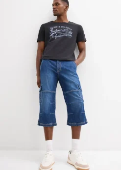 Jean cargo 3/4 regular droit