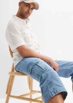 Jean cargo 3/4 regular droit