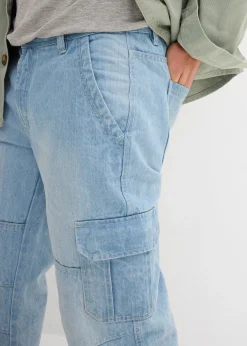 Jean cargo 3/4 regular droit