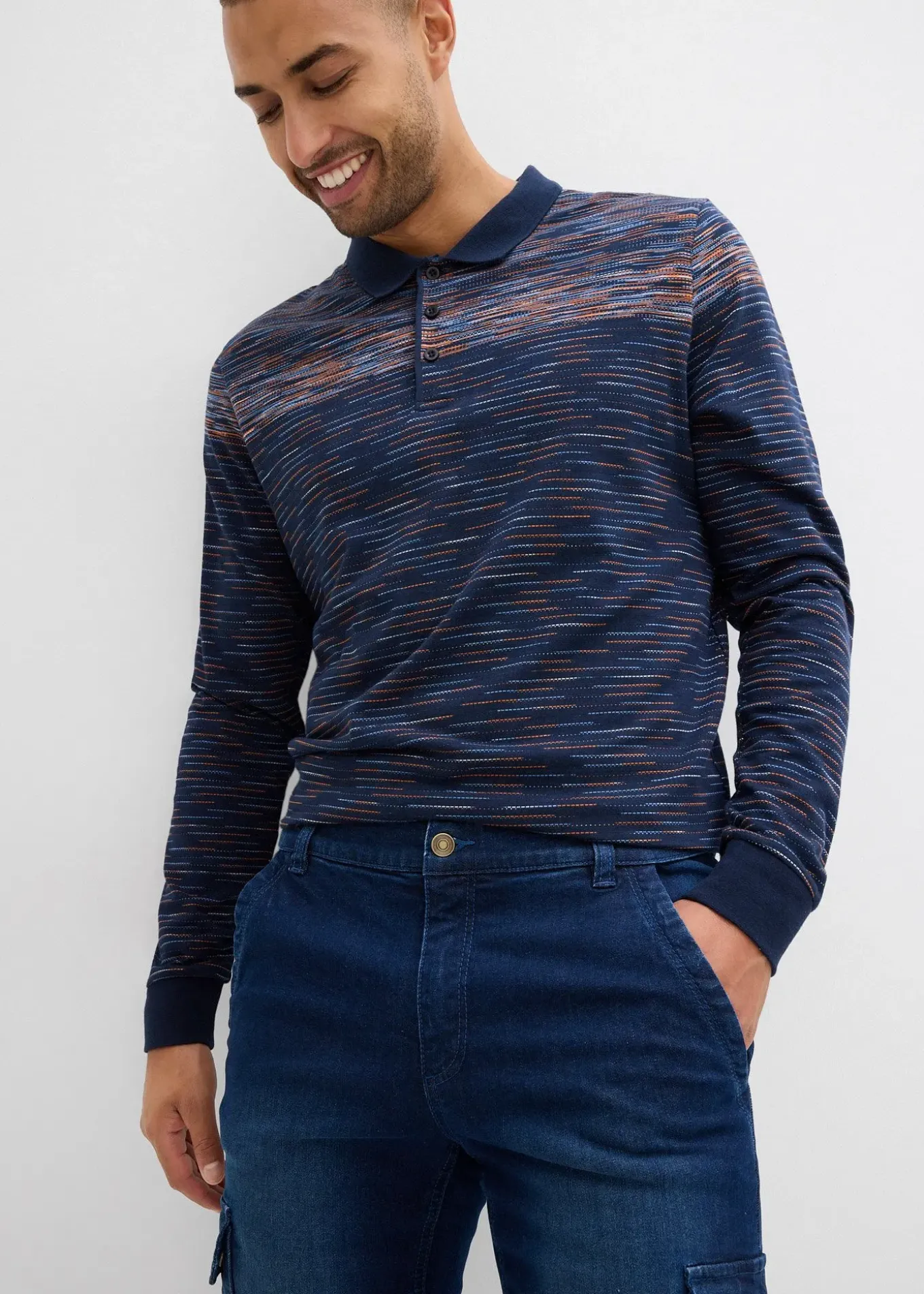 Jean cargo avec doublure thermique en flanelle et taille élastiquée, droit