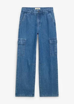 Jean cargo droit et loose, taille réglable