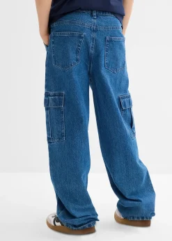 Jean cargo droit et loose, taille réglable