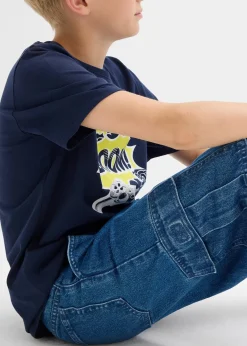 Jean cargo droit et loose, taille réglable