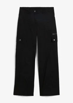 Jean cargo en coton, taille mi-haute