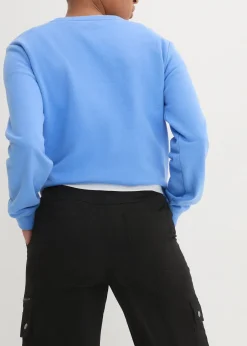 Jean cargo en coton, taille mi-haute