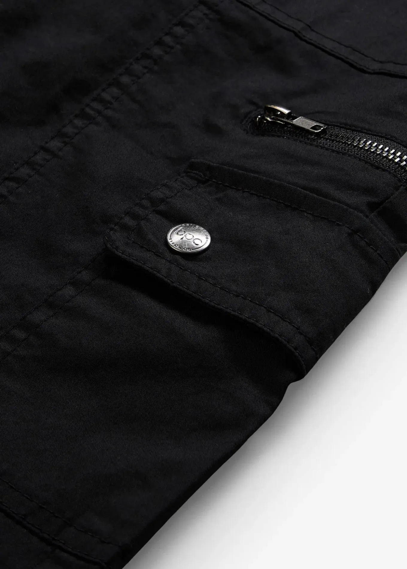 Jean cargo en coton, taille mi-haute