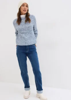 Jean chaud droit, taille haute